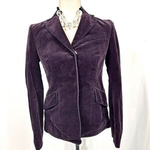 Charles Nolan Eggplant Velvet 2 Snap Blazer